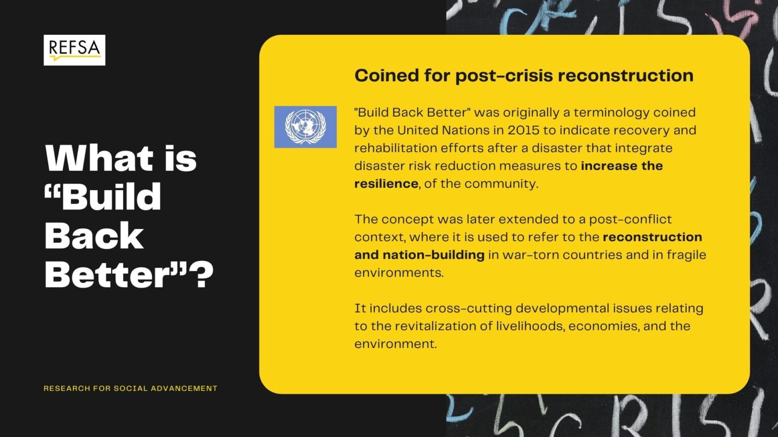 Build Back Better Explained REFSA