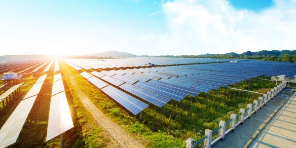 Photovoltaic panels for renewable electric production, Navarra, Aragon, Spain.